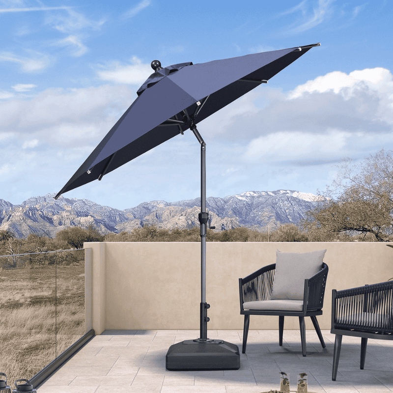 PURPLE LEAF Crank and Tilt Table Umbrella Outdoor Patio Market Umbrella with Visible Hand Crank System