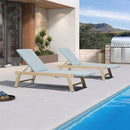 PURPLE LEAF Extra Large Patio Chaise Lounge French Outdoor Wicker Lounger Matte Teak Aluminum Frame 771LBS Capacity PE Rattan Adjustable Backrest for Pool Garden Beach Backyard