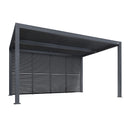 PURPLE LEAF Athena Louvered Pergola Grey Outdoor Aluminum Pergola with Shutter Wall Adjustable Gazebo Rainproof for Patio Deck Garden