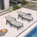 PURPLE LEAF Oversized Chaise Lounge Chair Outdoor Extra Wide Pool Lounge Chairs 5 Adjustable Position with Armrests and Side Table, Aluminum Patio Lounge Chair for Outside, Backyard, Pool