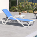 PURPLE LEAF Patio Chaise Lounge Chair Outdoor Plastic Textilene Sun Bathing Recliner Tanning Pool Lounger with 6 Adjustable Position for Outside Beach in-Pool Lawn Poolside