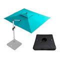 PURPLE LEAF Rectangular Large Outdoor Cantilever Umbrella With Base for Garden, Pool