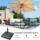 PURPLE LEAF Crank and Tilt Rectangular Outdoor Patio Market Umbrella with Base