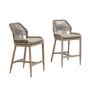 Clearance - PURPLE LEAF Patio Sunbrella Bar Stools Rattan Bar Aluminum Bar Stool Outdoor Barstools with Back and Cushion for Garden Kitchen Island