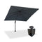PURPLE LEAF Pool Umbrella Outdoor Cantilever Umbrella with In-ground Base