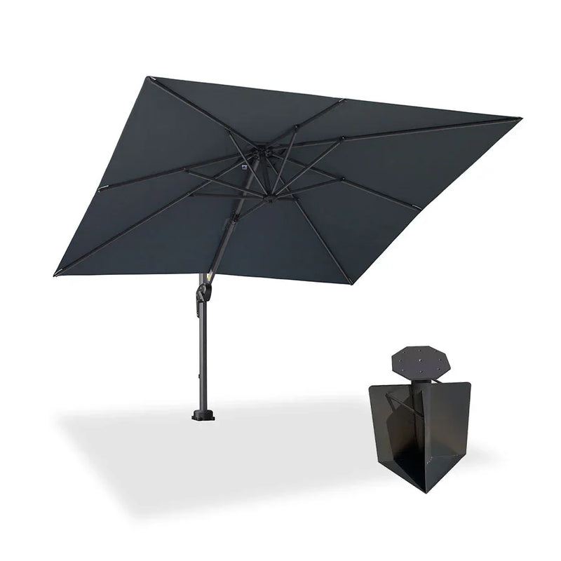 PURPLE LEAF Pool Umbrella Outdoor Cantilever Umbrella with In-ground Base