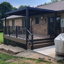 PURPLE LEAF Caesar Outdoor Louvered Pergola Patio Sun Shade Shelter with Adjustable Hardtop Patio Pergola Grey