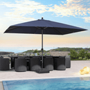 PURPLE LEAF Aluminum Outdoor Market Umbrella Patio Table Umbrella