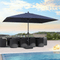 PURPLE LEAF Aluminum Outdoor Market Umbrella Patio Table Umbrella