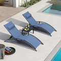 PURPLE LEAF Patio Chaise Lounge Set Outdoor Beach Pool Sunbathing Lawn Lounger Recliner Chair Outside Chairs with Side Table Included