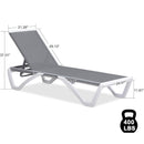 PURPLE LEAF Patio Chaise Lounge Chair Outdoor Plastic Textilene Sun Bathing Recliner Tanning Pool Lounger with 6 Adjustable Position for Outside Beach in-Pool Lawn Poolside