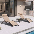 PURPLE LEAF Outdoor Chaise Lounge Chair  Patio Pool Lounger Bronze Aluminum Chairs with Side Table Adjustable Tanning Recliner for Outside Backyard Yard Deck Balcony Beach