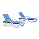 PURPLE LEAF Patio Chaise Lounge Plastic Pool Outdoor Lounge Chair with Aluminum Frame Stackable Patio Tanning Chairs for Poolside Sunbathing Beach Deck Yard