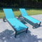 PURPLE LEAF Outdoor Chaise Lounge with Wheels Patio Lounge Chair Recliner