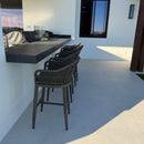 PURPLE LEAF Outdoor Bar Stools Set of 2 Rattan Bar Stools Counter Stools with Back and Cushions  for Patio, Garden, Kitchen