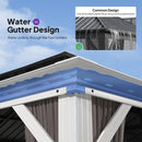 PURPLE LEAF White Gazebo for Modern Patio Double Galvanized Steel Roof Awning and Upgrade Curtain