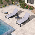 PURPLE LEAF Outdoor Chaise Lounge with Wheels Patio Lounge Chair Recliner