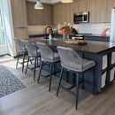 PURPLE LEAF Outdoor Bar Stools Set of 2,  Wicker Rattan Bar Stools with Back Aluminum Outside Garden Patio Bar Chairs