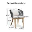 PURPLE LEAF 2 Pieces Patio Dining Chair Set All-Weather Wicker Dining Chair Aluminum Bistro Set with Cushions and Pillows for Garden Deck Kitchen