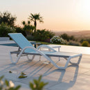 PURPLE LEAF Patio Chaise Lounge Chair Outdoor Plastic Textilene Sun Bathing Recliner Tanning Pool Lounger with 6 Adjustable Position for Outside Beach in-Pool Lawn Poolside