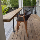 PURPLE LEAF Outdoor Bar Stools with Back, Iron Rattan Patio Bar Chairs with embedded Cushion, Garden Outside Bar Stools