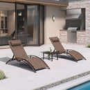 PURPLE LEAF Outdoor Chaise Lounge Chair  Patio Pool Lounger Bronze Aluminum Chairs with Side Table Adjustable Tanning Recliner for Outside Backyard Yard Deck Balcony Beach