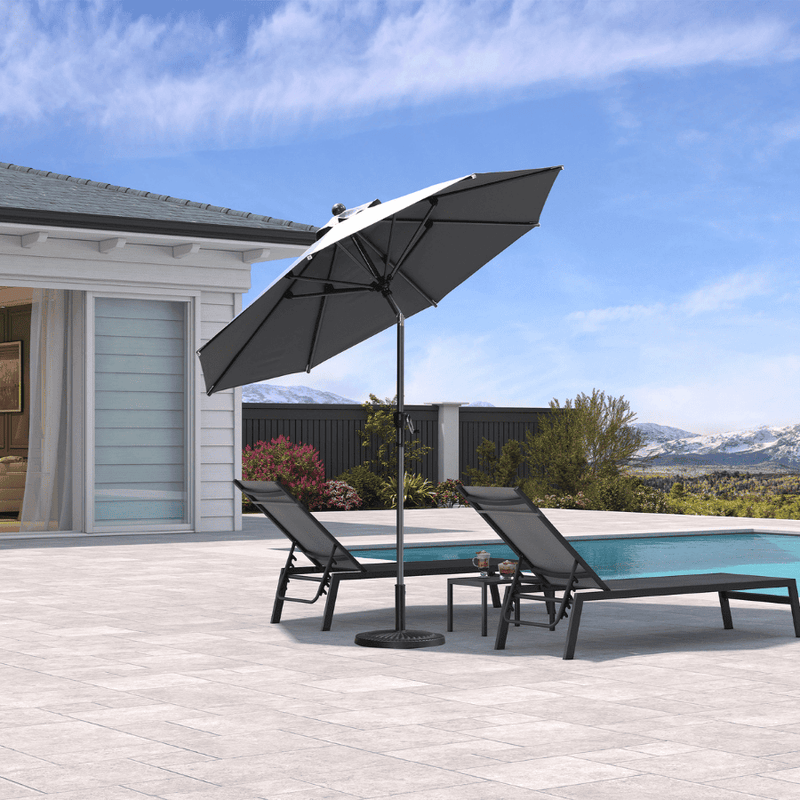 PURPLE LEAF Crank and Tilt Table Umbrella Outdoor Patio Market Umbrella with Visible Hand Crank System