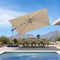 PURPLE LEAF Deluxe Left-Right Tilting Patio Umbrella Outdoor Swivel Cantilever Umbrellas