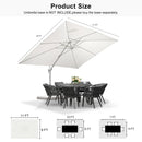 PURPLE LEAF Outdoor Patio Umbrella with Base, Best White Cantilever Umbrellas