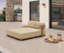 PURPLE LEAF Outdoor Daybed for Patio,  Poolside Chaise Lounge Bed with Cushion, Olefin Blend Fabric, Aluminum Frame Sunbed with Side Table for Deck and Backyard