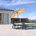 PURPLE LEAF Crank and Tilt Table Umbrella Outdoor Patio Market Umbrella with Visible Hand Crank System