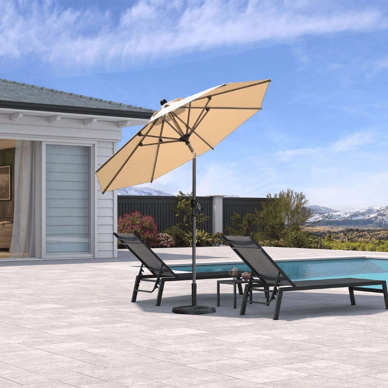 PURPLE LEAF Crank and Tilt Table Umbrella Outdoor Patio Market Umbrella with Visible Hand Crank System