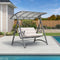 PURPLE LEAF Outdoor Deluxe Modern Swing Chairs with PVC Canopy, Swing for Patio Gadern Porch, Solar LED Light and Cushions Included
