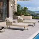 PURPLE LEAF Patio Chaise Lounge Chair, Aluminum Pool Lounge Chairs for Outdoor with 2 Cushions for Deck, Pool, Lawn, Garden, Courtyard, Porch, Teak