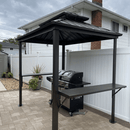 PURPLE LEAF 6' x 8' Hardtop Grill Gazebo For Patio Permanent Metal Roof Outside Sun Shade Outdoor BBQ Canopy - Purple Leaf Garden