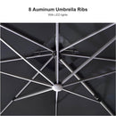 PURPLE LEAF Rectangle Outdoor Patio Umbrellas with Lights
