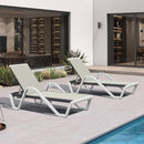 Clearance-PURPLE LEAF Patio Chaise Lounge Plastic Pool Outdoor Lounge Chair with Aluminum Frame Stackable Patio Tanning Chairs for Poolside Sunbathing Beach Deck Yard