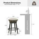 PURPLE LEAF Outdoor Swivel Bar Stools Set of 2 Metal Modern Rattan Bar Chairs with Backrest Aluminum Woven Barstools with Cushions