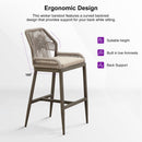 Clearance - PURPLE LEAF Patio Sunbrella Bar Stools Rattan Bar Aluminum Bar Stool Outdoor Barstools with Back and Cushion for Garden Kitchen Island