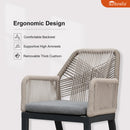PURPLE LEAF 2 Pieces  Sunbrella Patio Dining Chairs with All-Weather Wicker Back and Comfortable Cushions for Deck, Garden, Kitchen