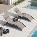 PURPLE LEAF Patio Chaise Lounge Set Outdoor Beach Pool Sunbathing Lawn Lounger Recliner Chair Outside Chairs with Side Table Included