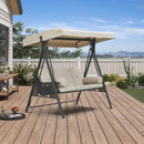 PURPLE LEAF Outdoor Porch Swing with Stand, 3-seat Swing Chair