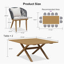 PURPLE LEAF Teak Patio Dining Set with Cushions and Pillow All-Weather Wicker Patio Table Set for Garden, Deck, and Yard