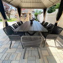 PURPLE LEAF 11/9/7 Pieces Outdoor Dining Set PE Rattan Outdoor Patio Furniture Set Grey