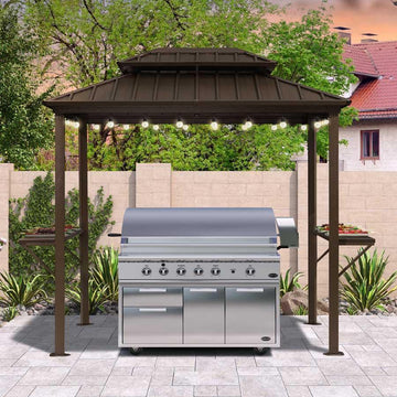 PURPLE LEAF 6.5' x 10' Hardtop Grill Gazebo For Patio