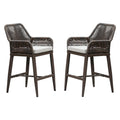 PURPLE LEAF Modern Bar Stools Set of 2, Aluminum Bar Stool with Cushion for Indoor and Outdoor, Kitchen Island