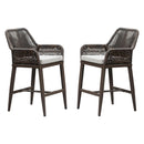 PURPLE LEAF Modern Bar Stools Set of 2, Aluminum Bar Stool with Cushion for Indoor and Outdoor, Kitchen Island