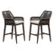 PURPLE LEAF Modern Bar Stools Set of 2, Aluminum Bar Stool with Cushion for Indoor and Outdoor, Kitchen Island