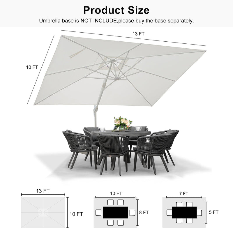 PURPLE LEAF Outdoor Patio Umbrella with Base, Best White Cantilever Umbrellas