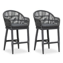 PURPLE LEAFOutdoor Bar Stool Set of 6，Wicker Chairs Bar Chairs with Cushion，All-Weather Patio Furniture kitchen stools